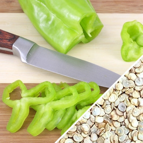 Sweet Cubanelle pepper seeds from SeedsNow, small seeds for growing vibrant, mild-flavored peppers in your garden.