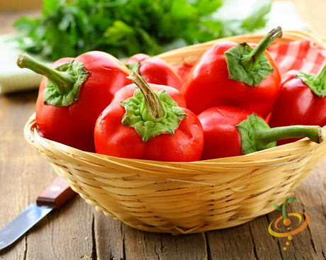 Sweet pimento pepper seeds from SeedsNow, showing vibrant seed packets for planting and gardening.